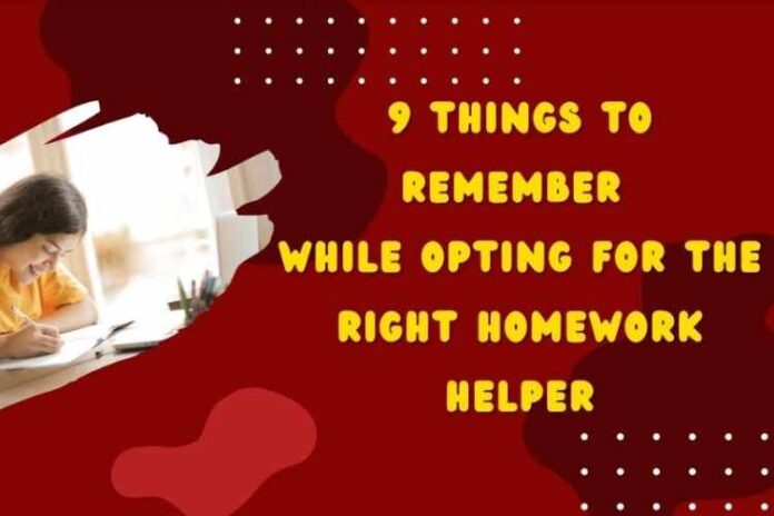 9 Things to Remember While Opting for the Right Homework Helper